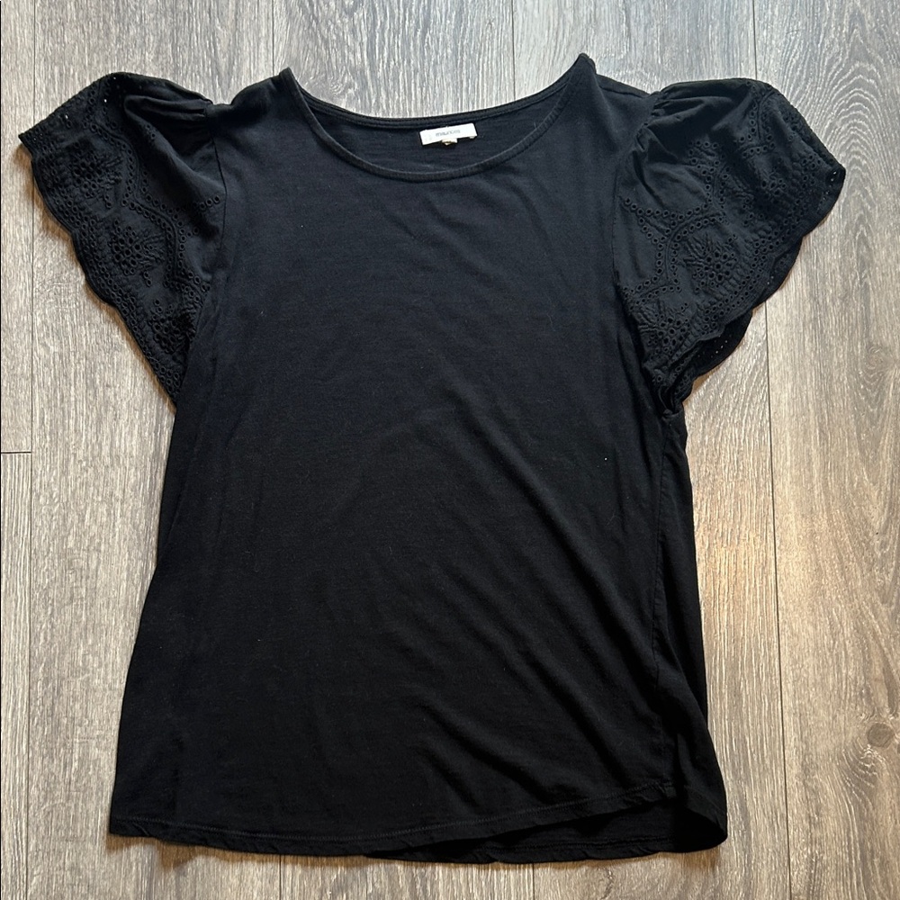 Elegant Black Lace Sleeve Top